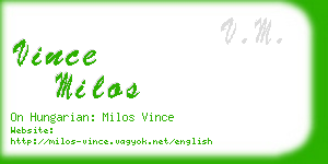 vince milos business card